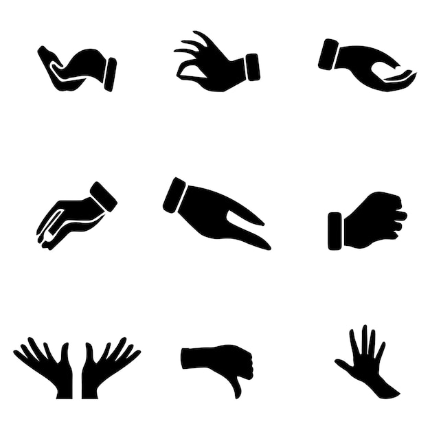 Vector free vector hand silhouette