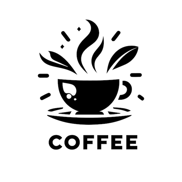 Free Vector HandDrawn Coffee Logo Design Template Within White Background