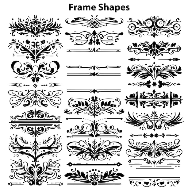 Free vector handdrawn frame set template within white background