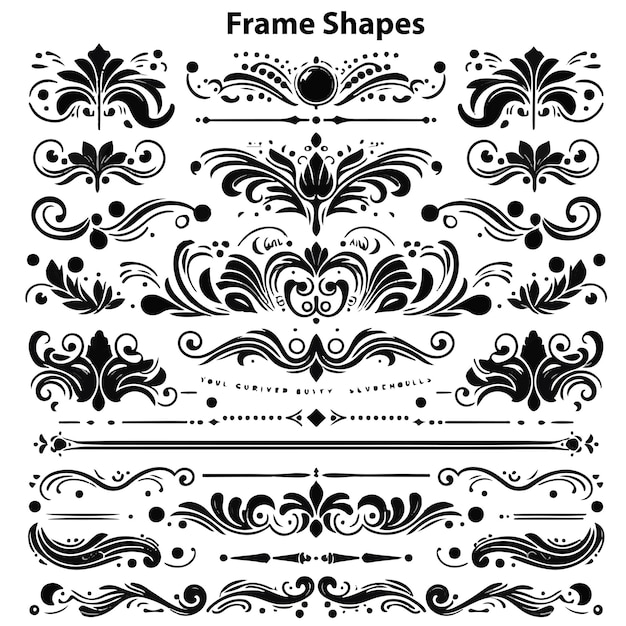 Vector free vector handdrawn frame set template within white background