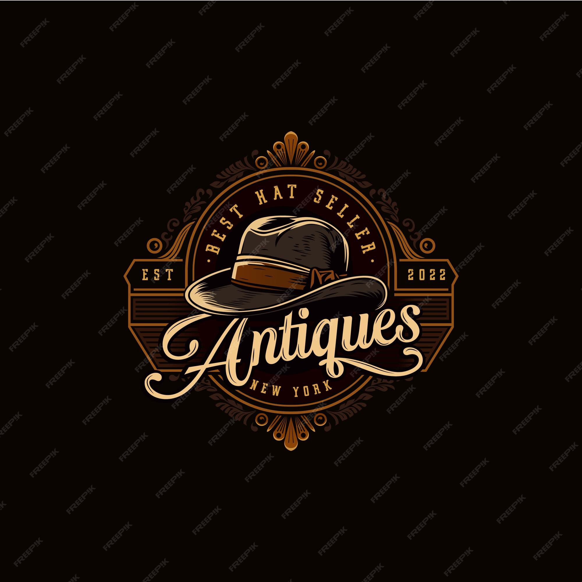 Premium Vector | Free vector handmade male top hat logo