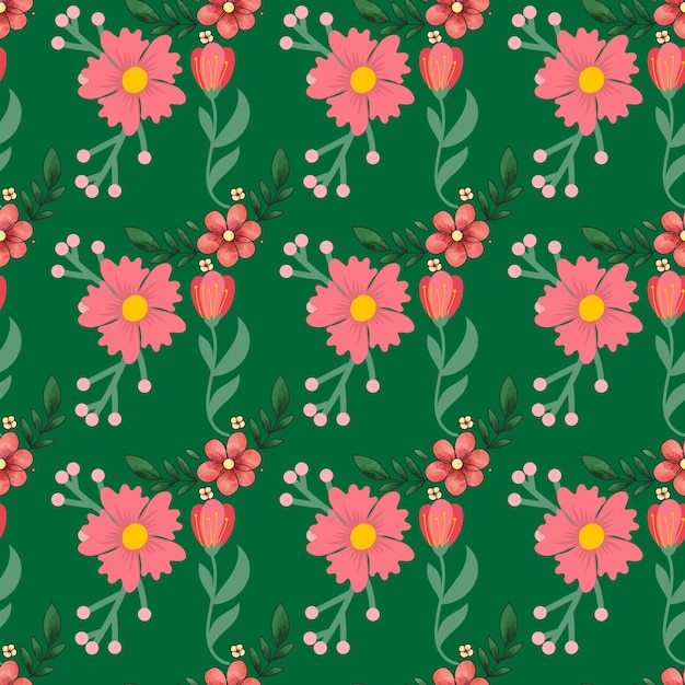 자유  ⁇ 터 손으로 칠한 이국적인 꽃 패턴