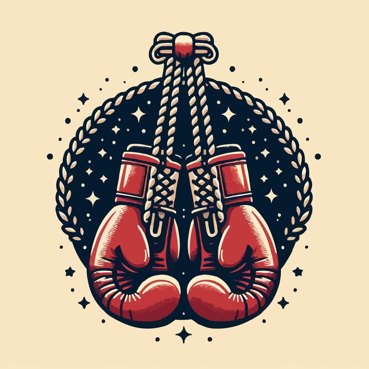 Vector free vector hanging boxing gloves equipment for competition protection hand vector illustration