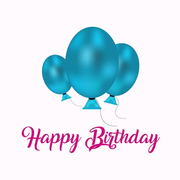 Free vector happy birthday celebration background with realistic balloons