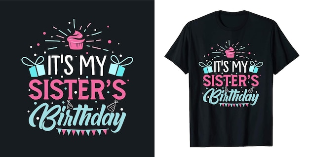 Vector free vector happy birthday typography tshirt design flat illustration template