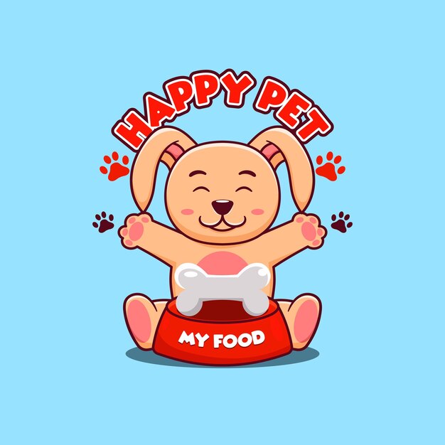 Вектор Бесплатная векторная концепция логотипа happy dog pet