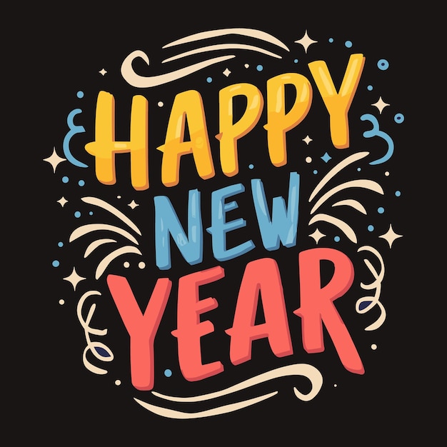 free vector happy new year design ai generated