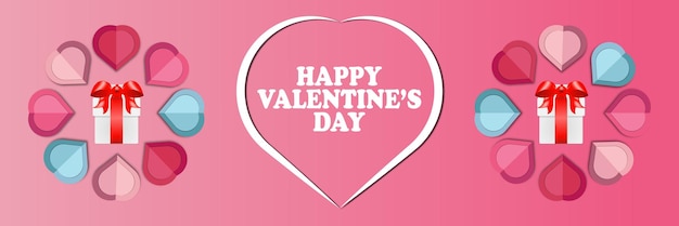 Free Vector Happy Valentines Day Greeting Card Promotion and shopping template or background