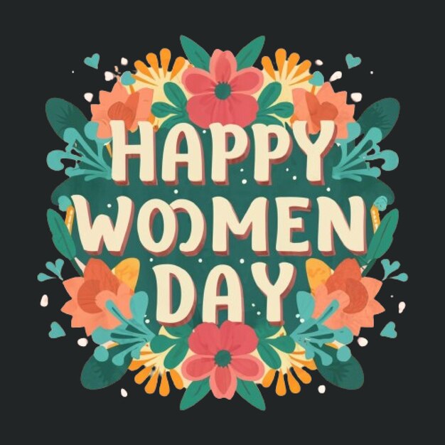 Free vector Happy Women Day T Shirt Design Ai generated