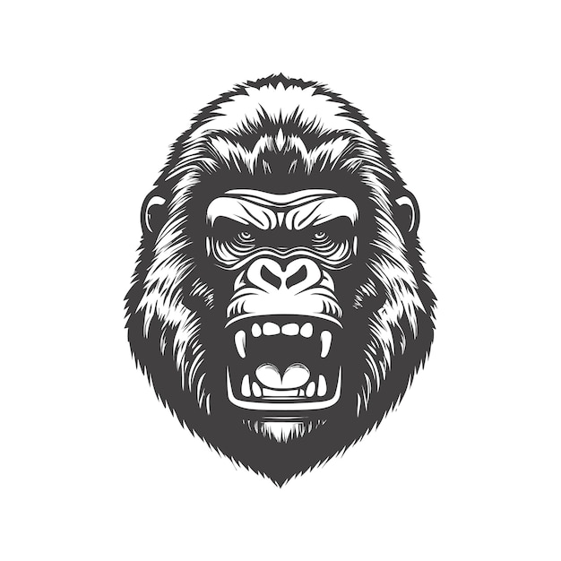 Free vector head of gorilla