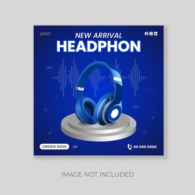 Vector free vector headphone social media post banner template download on freepik