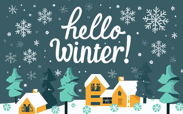 Vector free vector hello winter background