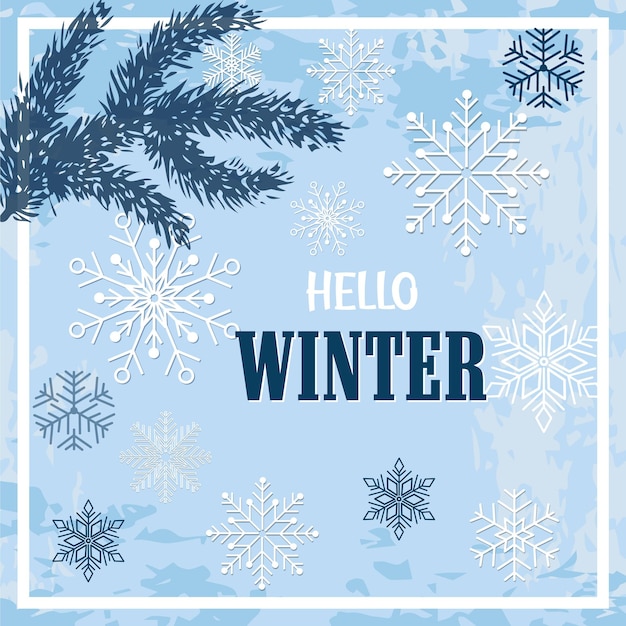 Free vector hello Winter design background
