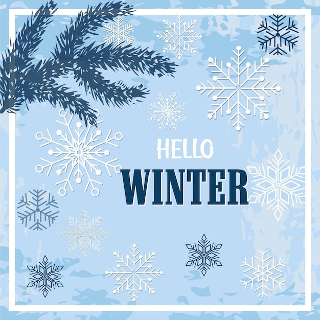 Free vector hello winter design background