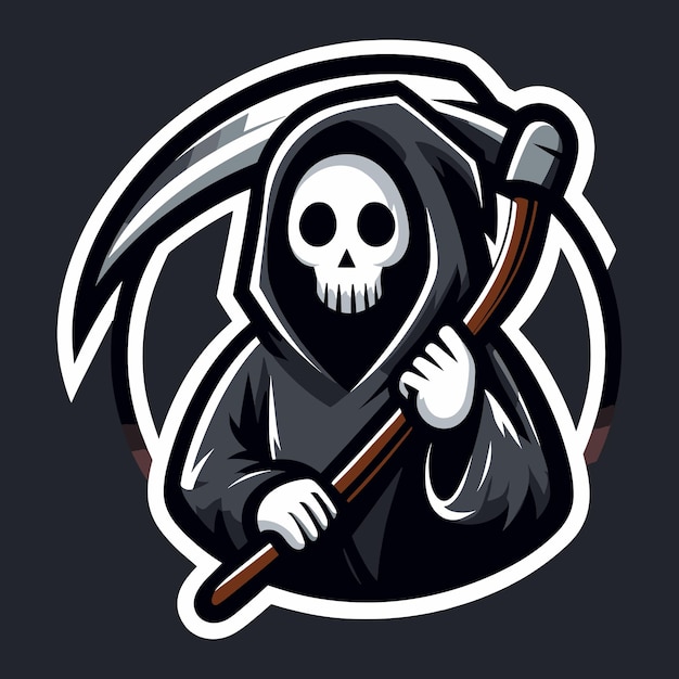 Vettore gratuito logo mascotte reaper di alta qualità