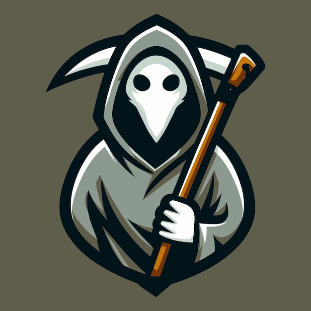 Vettore gratuito logo mascotte reaper di alta qualità