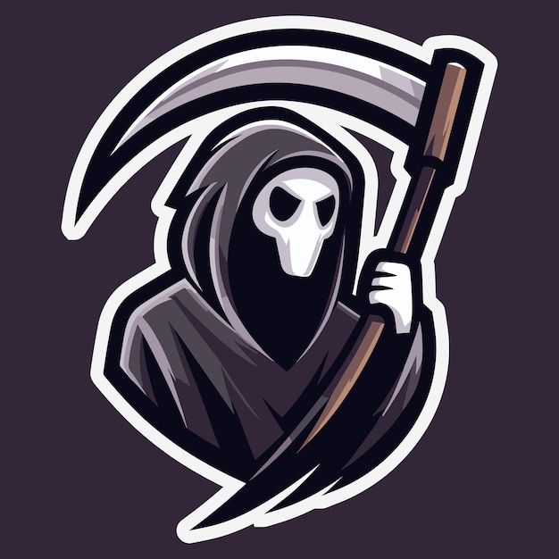 Vettore gratuito logo mascotte reaper di alta qualità