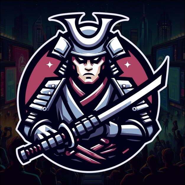 Free vector HighQuality Samurai Warrior Mascot Logo