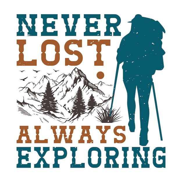 Free Vector Hiking TShirt Design Mountain Adventure Outdoor Adventure Design