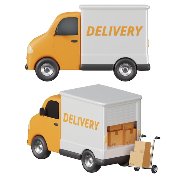 free vector illustration of delivery van