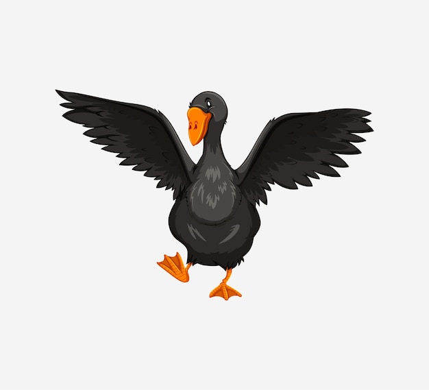 Free vector illustration of a duck cartoon on white background