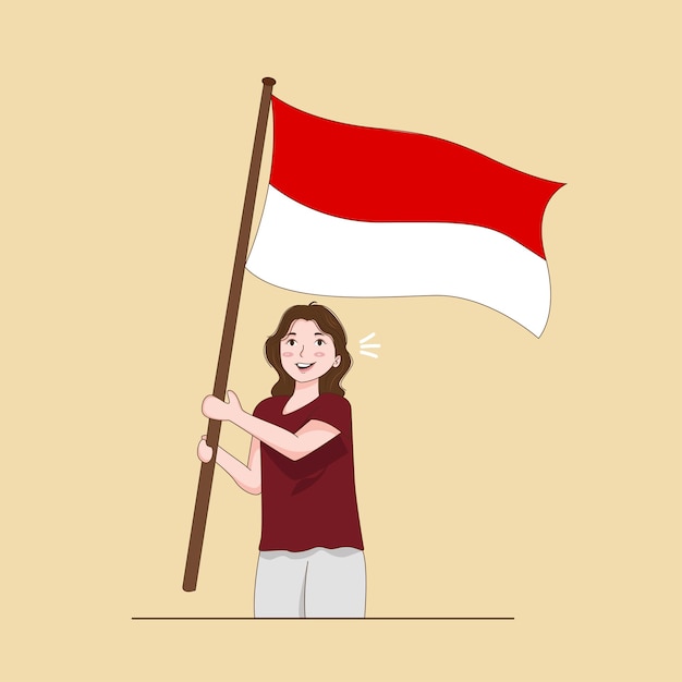 Free vector illustration for indonesia independence day celebration