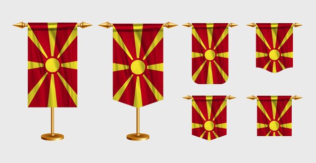 Vettore illustrazione vettoriale gratis della bandiera della macedonia del nord