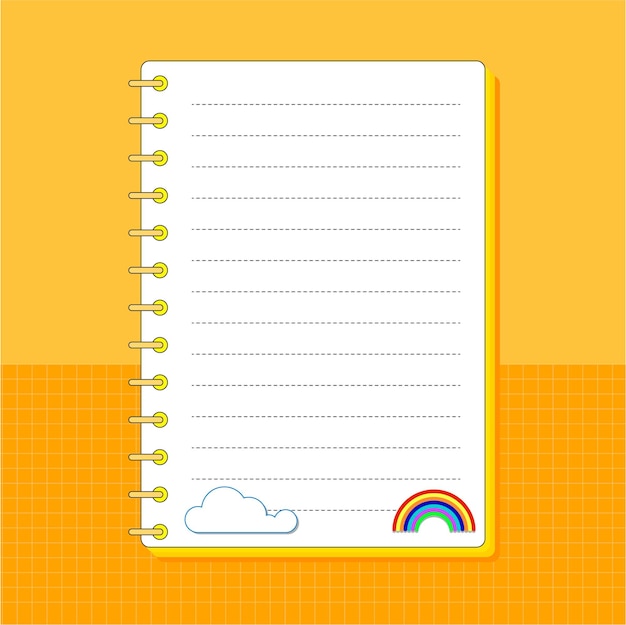 Free vector illustration notebook with orange color