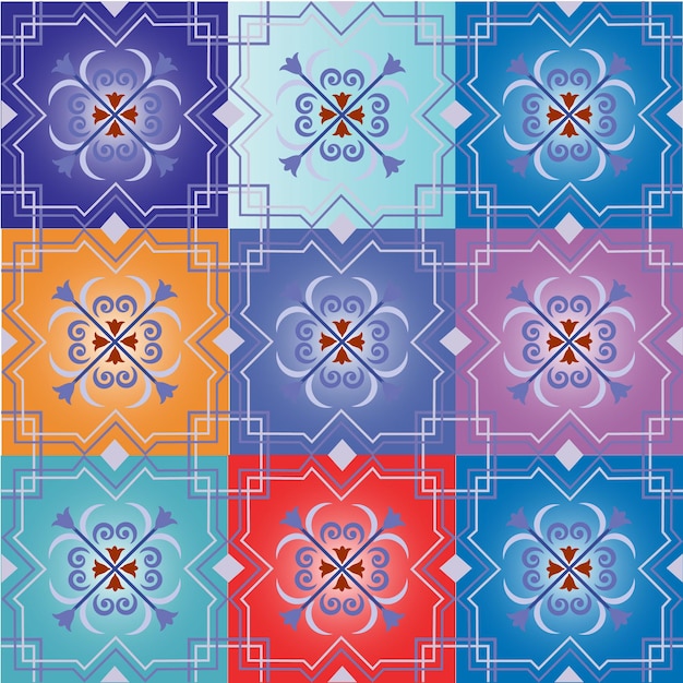 Free vector illustration of tiles textured pattern