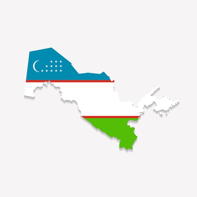 Vector free vector independence day design with map of uzbekistan