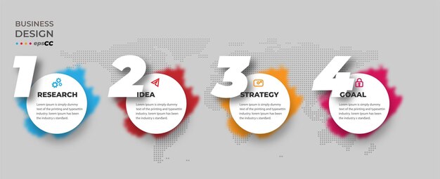 Free vector infographic business template with circular elements