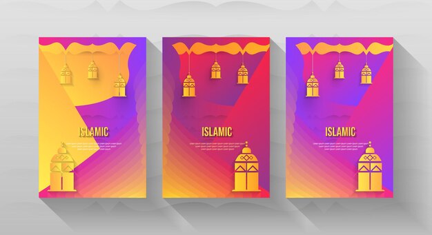 Бесплатные векторные шаблоны исламских плакатов