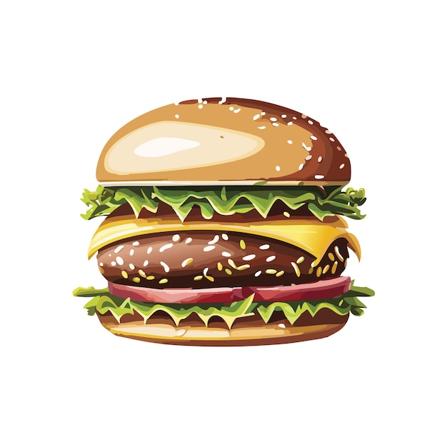 Vector free vector isolated delicious hamburger cartoon