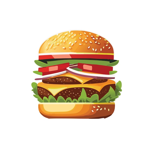 Vector free vector isolated delicious hamburger cartoon