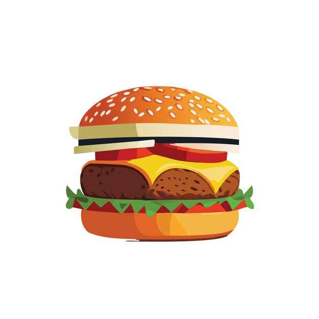 Vector free vector isolated delicious hamburger cartoon