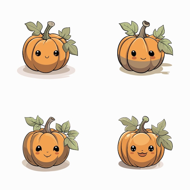 Free vector isolated haloween pumpkin head on white background