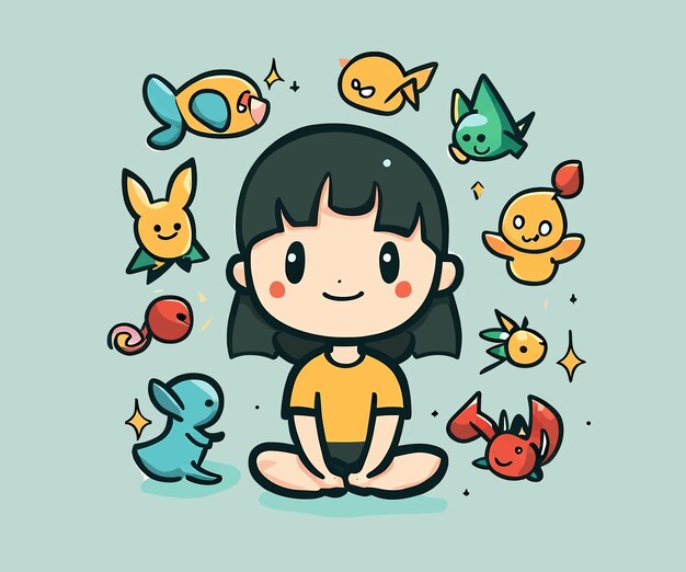 ベクトル 無料のベクターかわいい子供のキャラクター