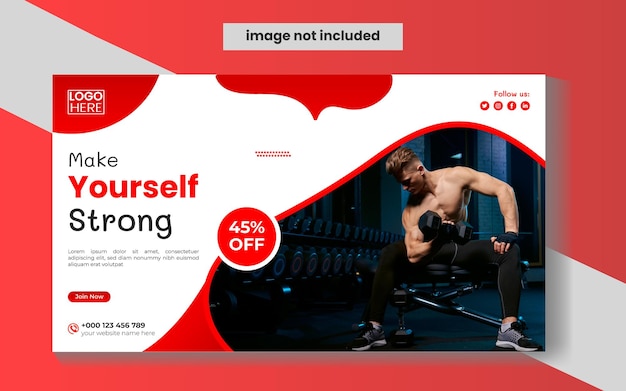 Free vector landing page sport template with image