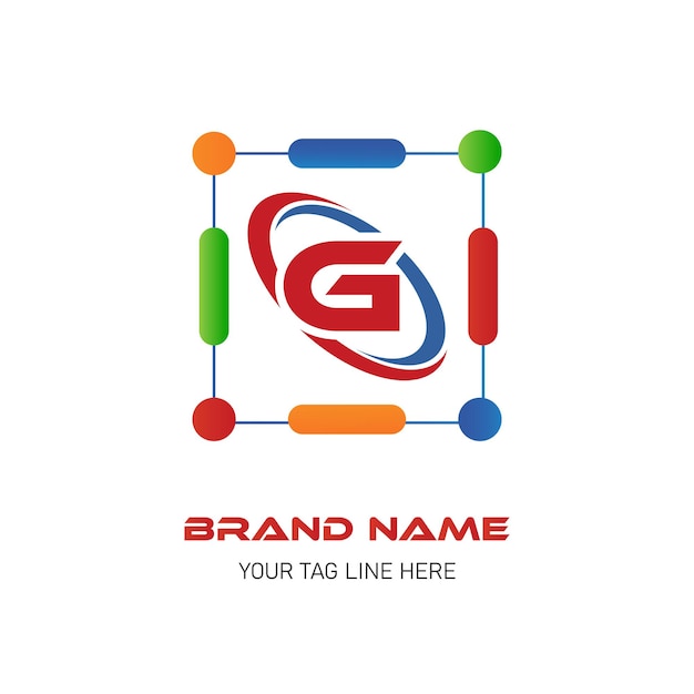 free vector letter g initial technology logo design