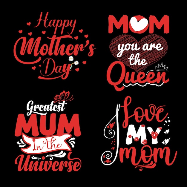 Free vector Lettering mothers day badge and sticker collection