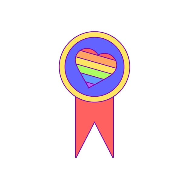 Vector free vector lgbt badge with heart symbol heart with lgbtq flag lgbtq badge lgbt ribbon