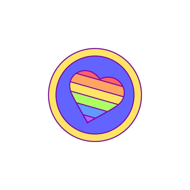Vector free vector lgbt badge with heart symbol heart with lgbtq flag lgbtq badge