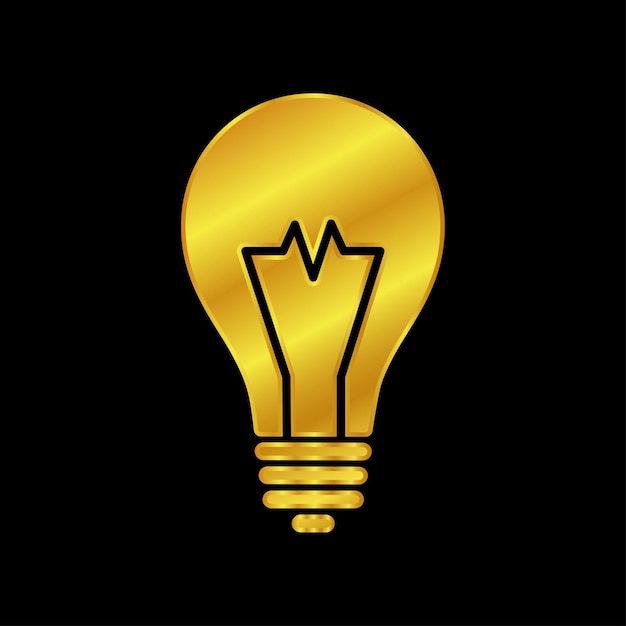 Бесплатный шаблон логотипа векторной лампочки золотистый значок лампочки