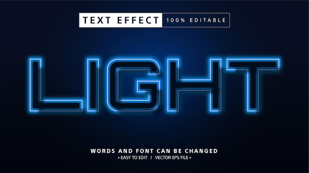 Free vector light text effect editable