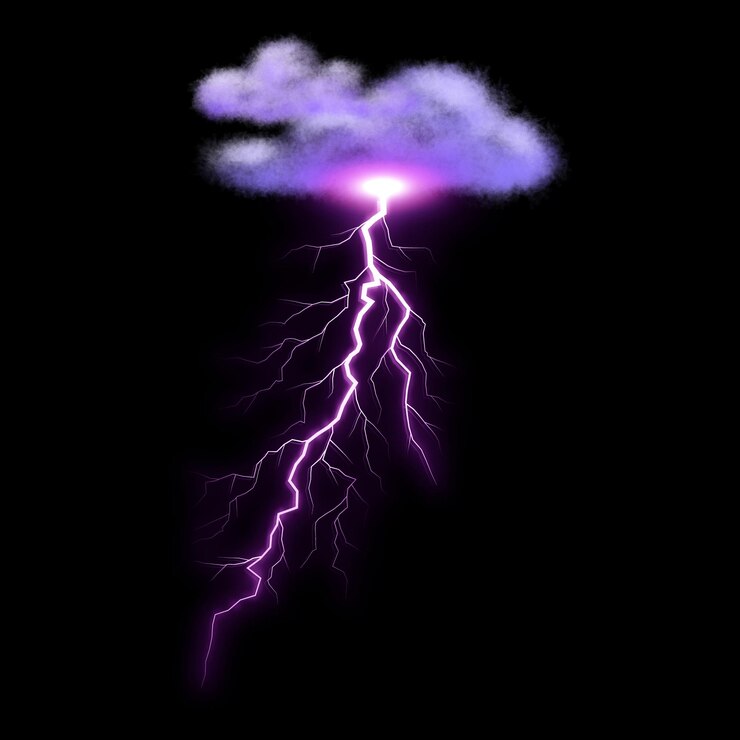 Vector free vector lightning thunderbolt from thunderstorm cloud illustration