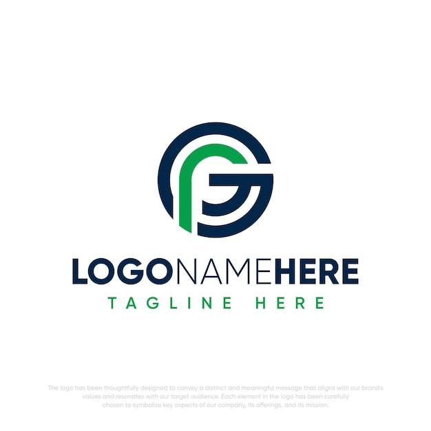 Free vector logo design combination of letters p and g logo design