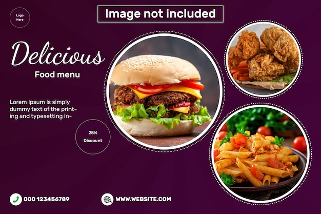 Vector free vector luxury food social media promotion banner post design illustration