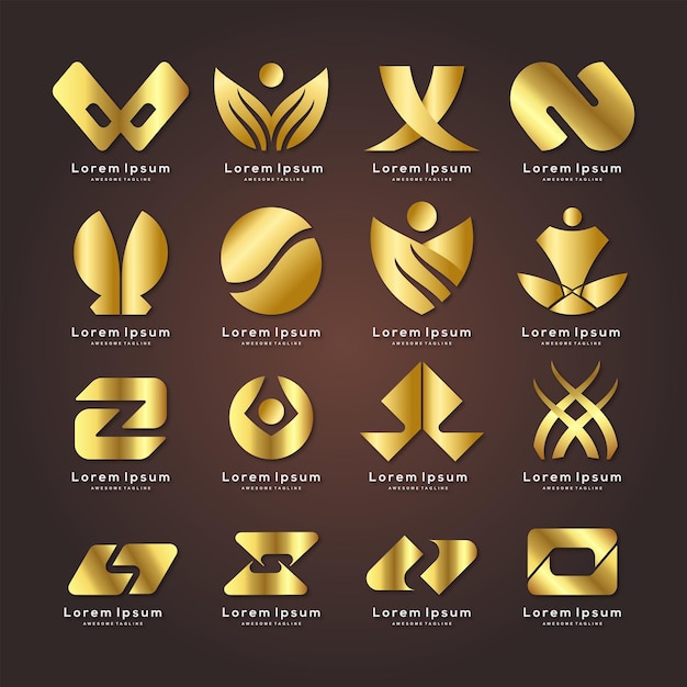 Vector free vector luxury golden logo collection