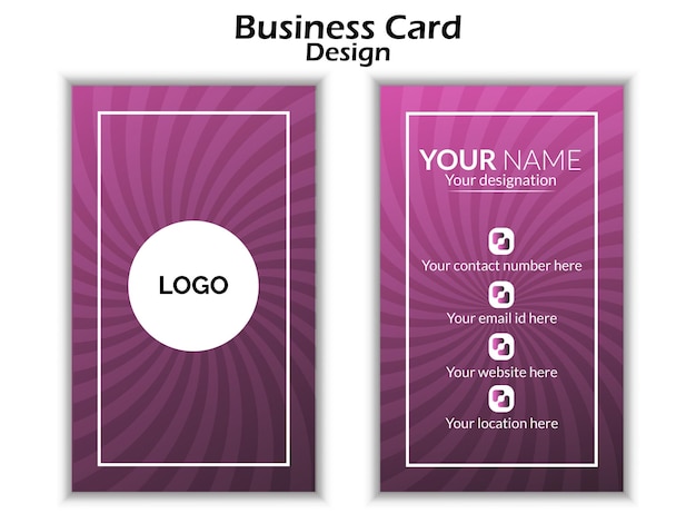 Vector free vector majenta and black elegant visiting card template