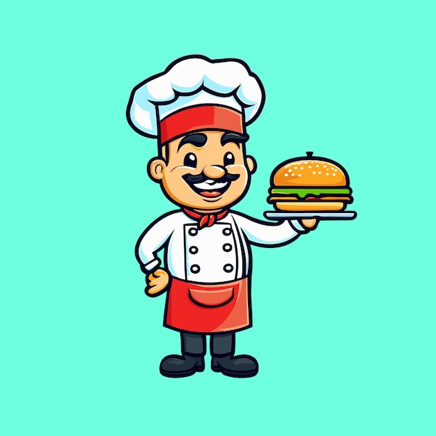 Free vector man chef cooking cartoon illustration